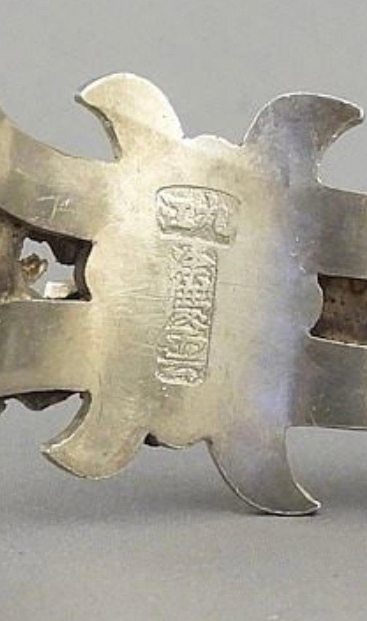2 Antique Chinese Export Silver Dragon Napkin Rings
