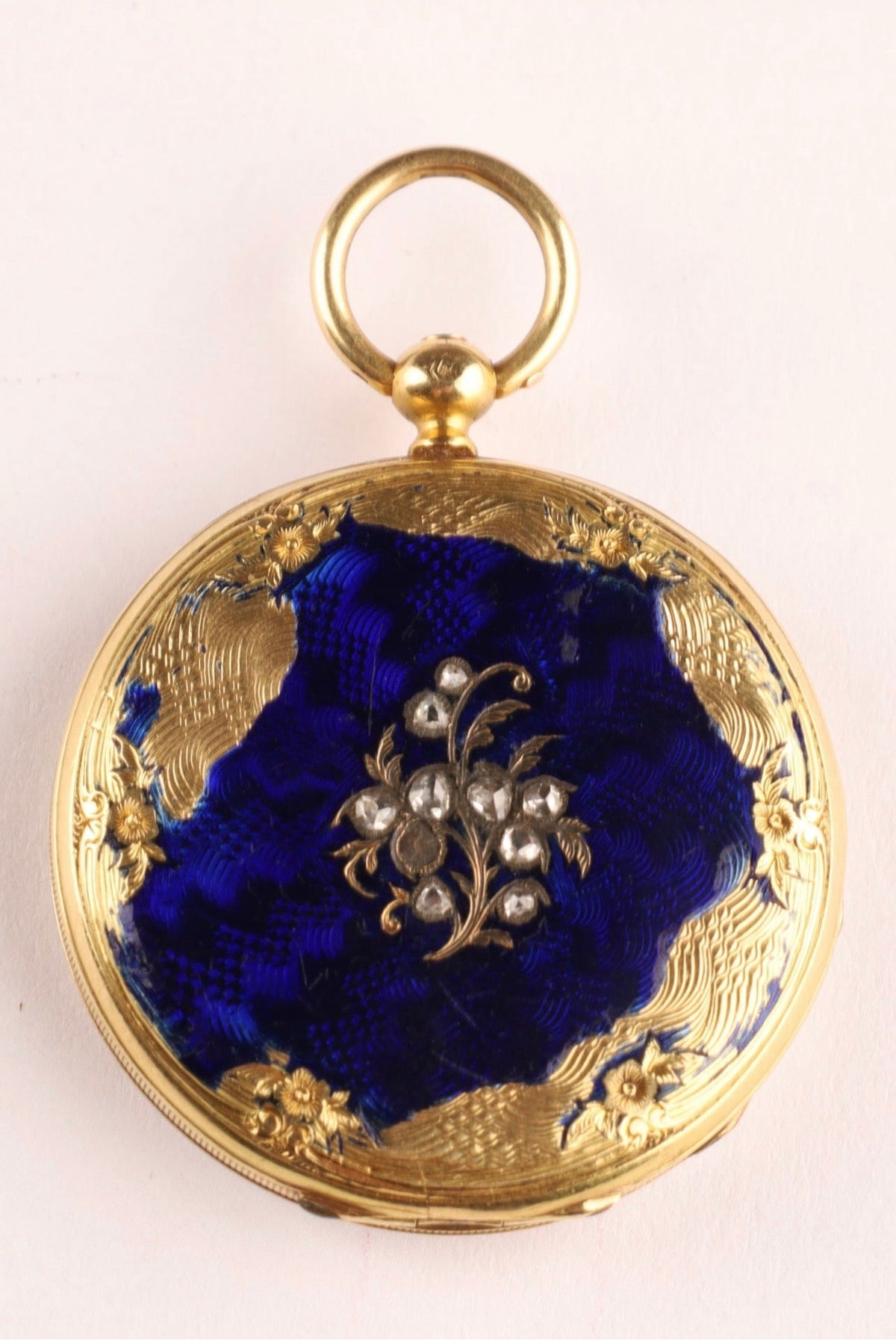 Exquisite 19th Century French Enamel & Diamond Pocket Watch