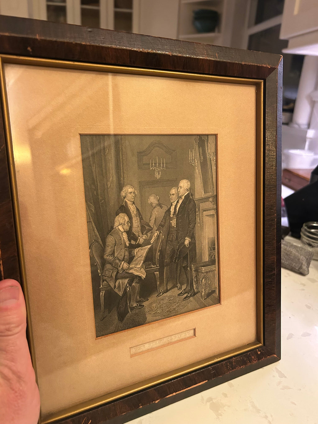 Antique lithograph-“The First Cabinet”-George Washington.