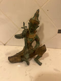 Rare Mid-Century Left-Handed Thai Kinnara Bronze Statue