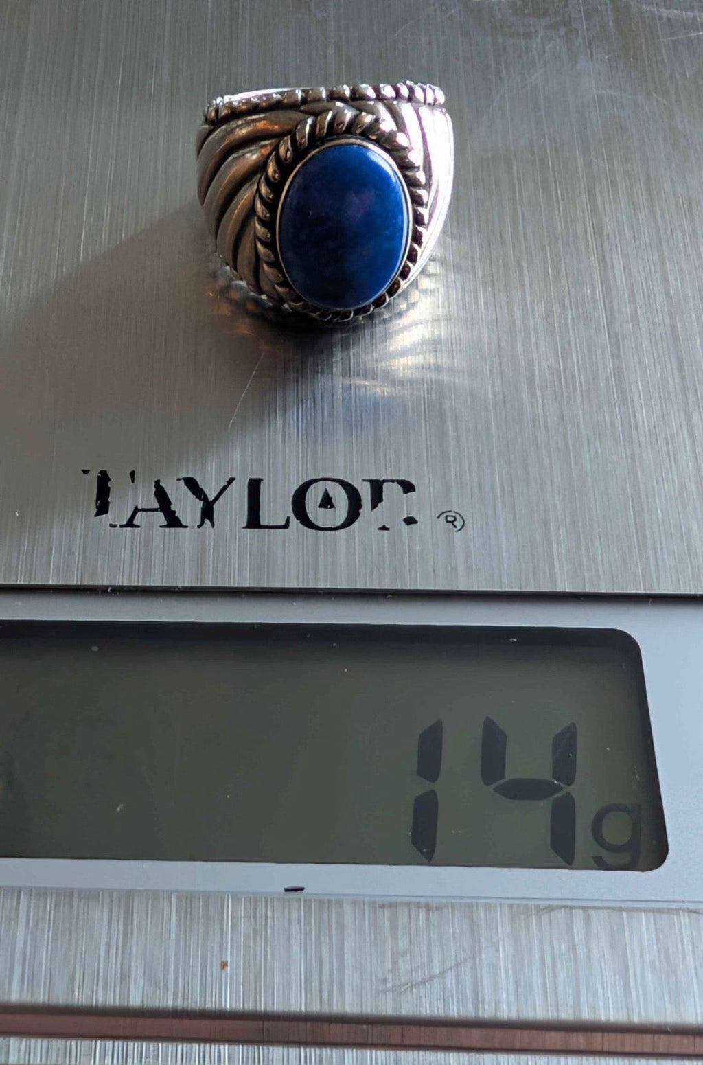 The Indigo Ridge | Heavy-Gauge Lapis & Ribbed Sterling Ring