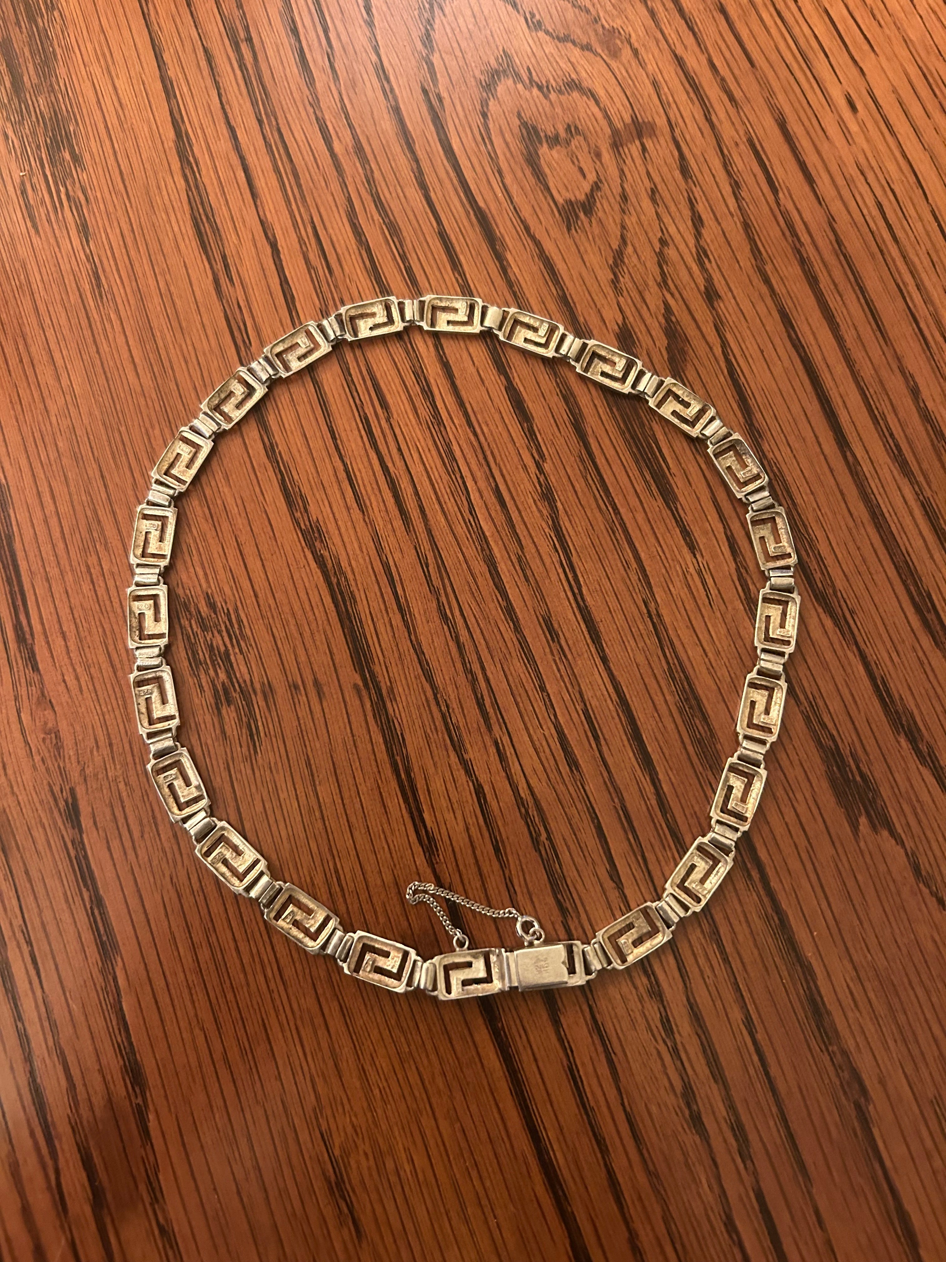 Vintage Taxco Sterling Silver Key Link Necklas