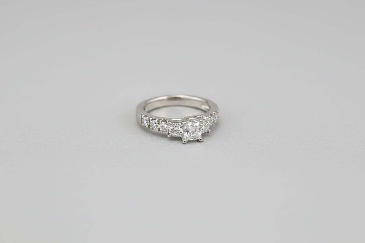 Celebration Grand 9-Diamond Ring | 1.28 TCW | Ideal Cut | Size 5