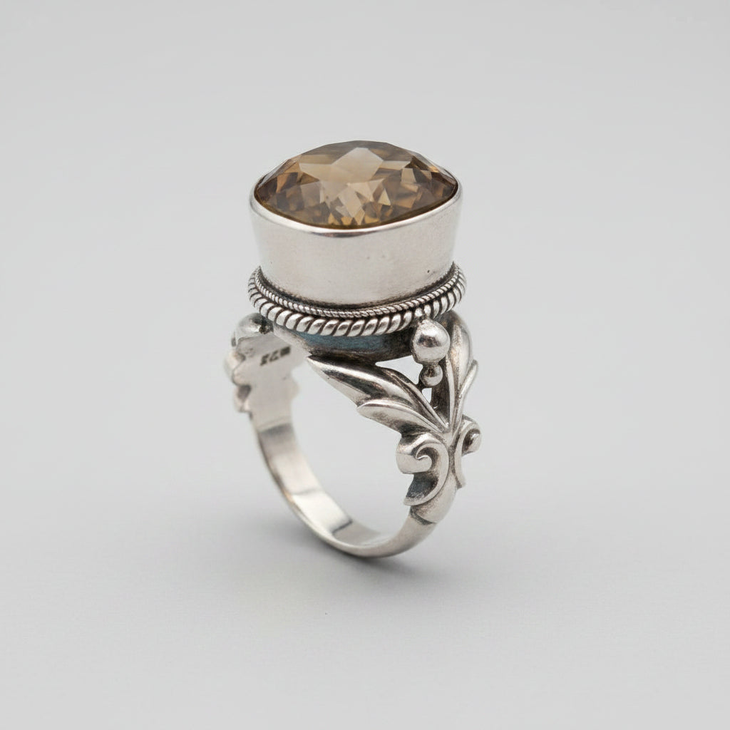 The Golden Sovereign | Heavy Gauge Citrine & Sterling Ring