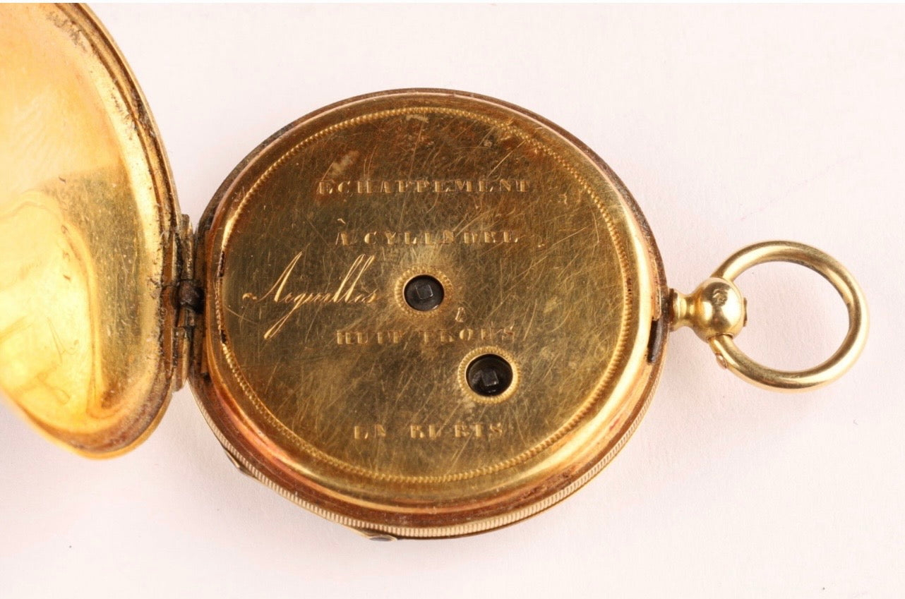 Exquisite 19th Century French Enamel & Diamond Pocket Watch